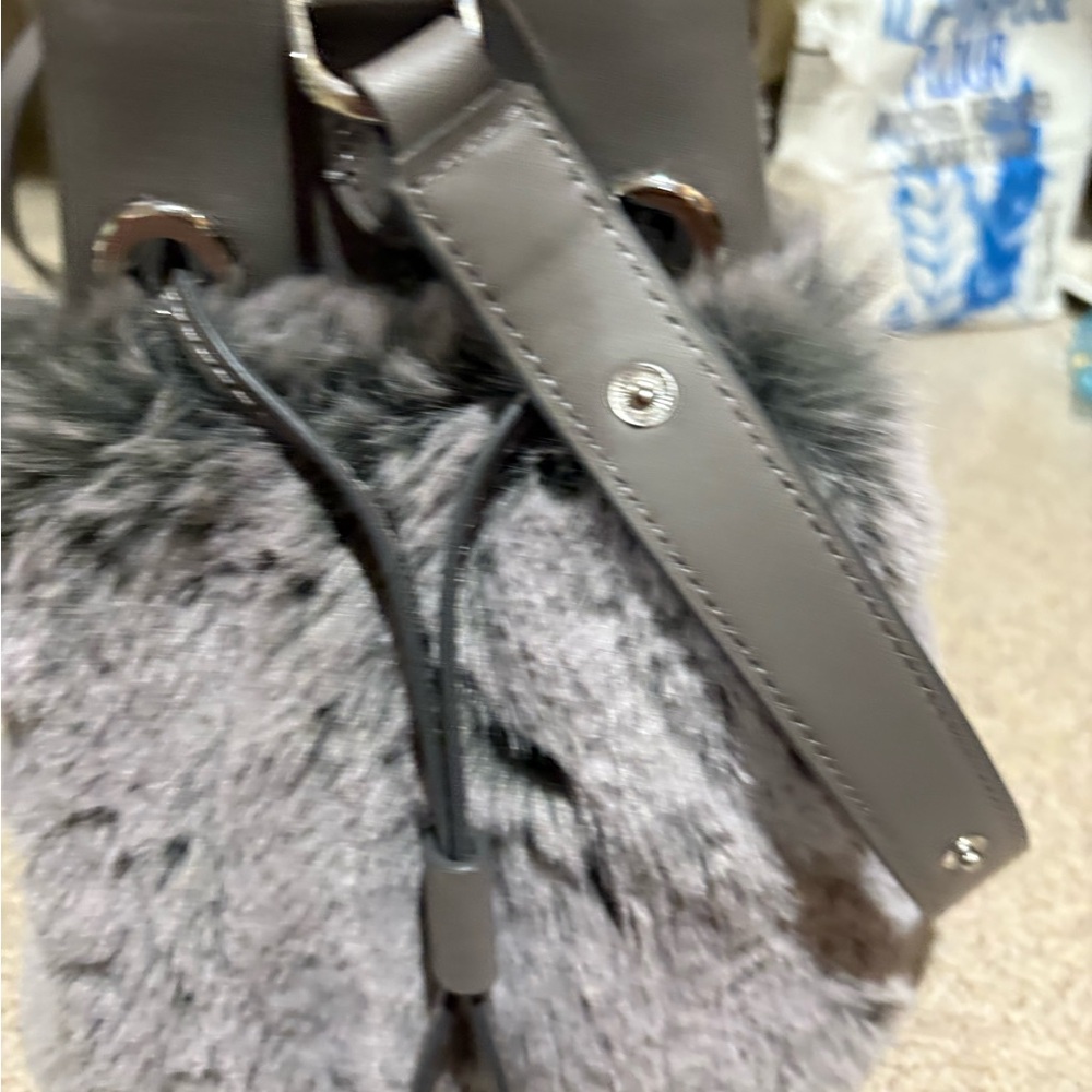 Kate Spade Gray Shoulder Bag/crossbody with Plush Texture - Picture 6 of 14
